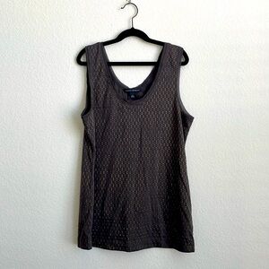banana republic dressy gray tank with gold pattern